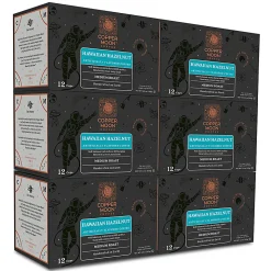 Copper Moon Single Serve Coffee Pods for Keurig K-Cup Brewers, Medium Roast, Hawaiian Hazelnut Blend, 72 Count