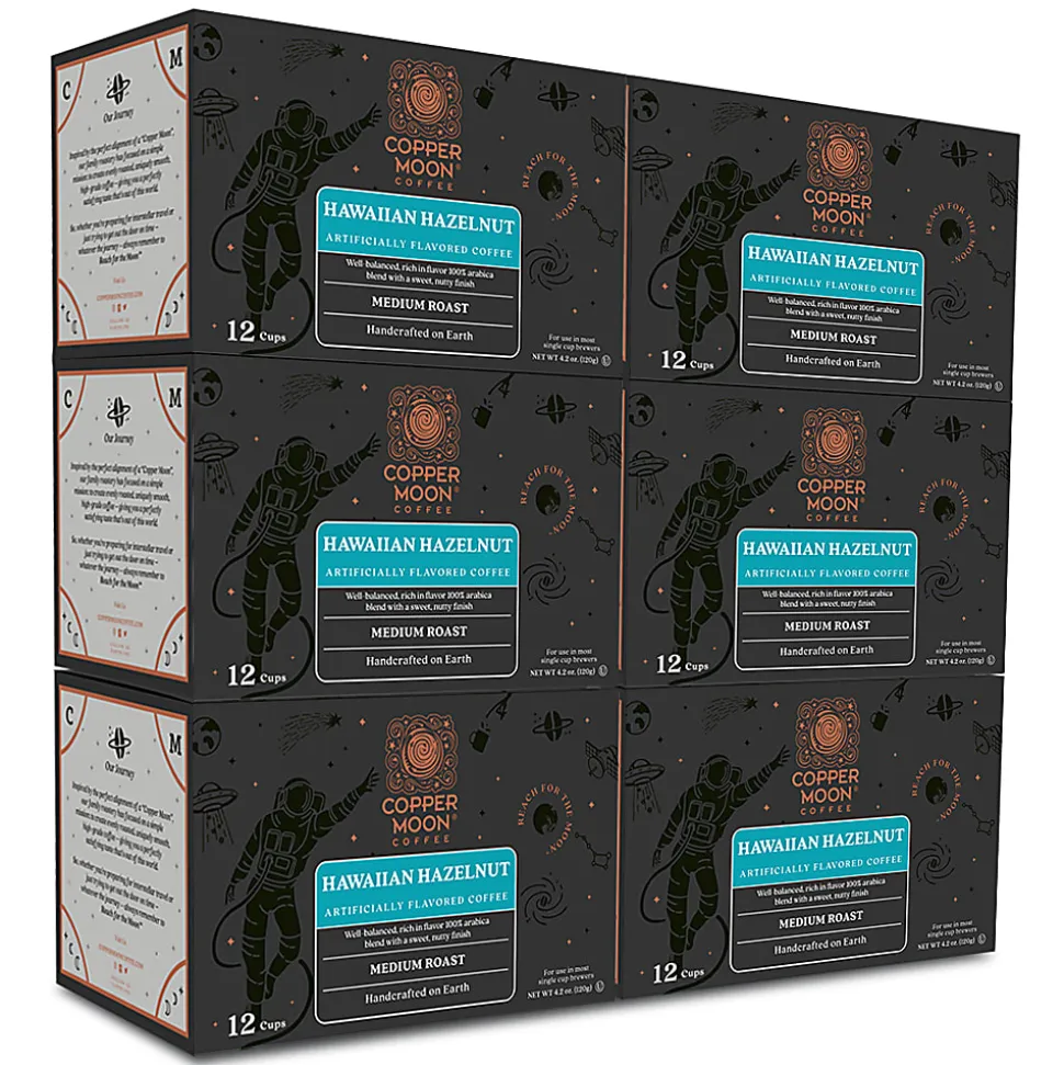 Copper Moon Single Serve Coffee Pods for Keurig K-Cup Brewers, Medium Roast, Hawaiian Hazelnut Blend, 72 Count