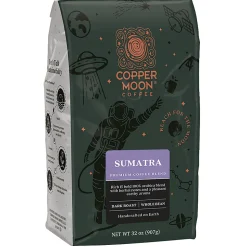 Copper Moon Whole Bean Coffee, Dark Roast, Sumatra Blend, 4 Bags (2 lbs. Each)