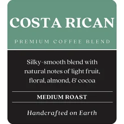 Copper Moon® World Coffees Whole Bean Coffee, Medium Roast, Costa Rican Blend, 4 Bags (2 lbs Each)
