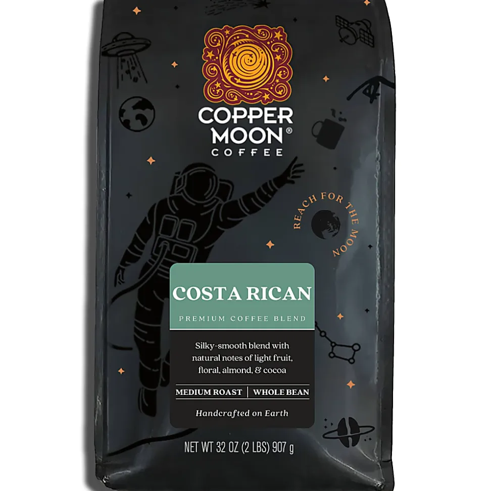 Copper Moon® World Coffees Whole Bean Coffee, Medium Roast, Costa Rican Blend, 4 Bags (2 lbs Each)