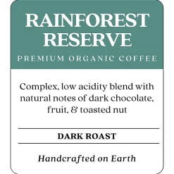 Copper Moon® World Coffees Whole Bean Coffee, Dark Roast, Rainforest Reserve Fair Trade, 4 Bags (2 lbs Each)