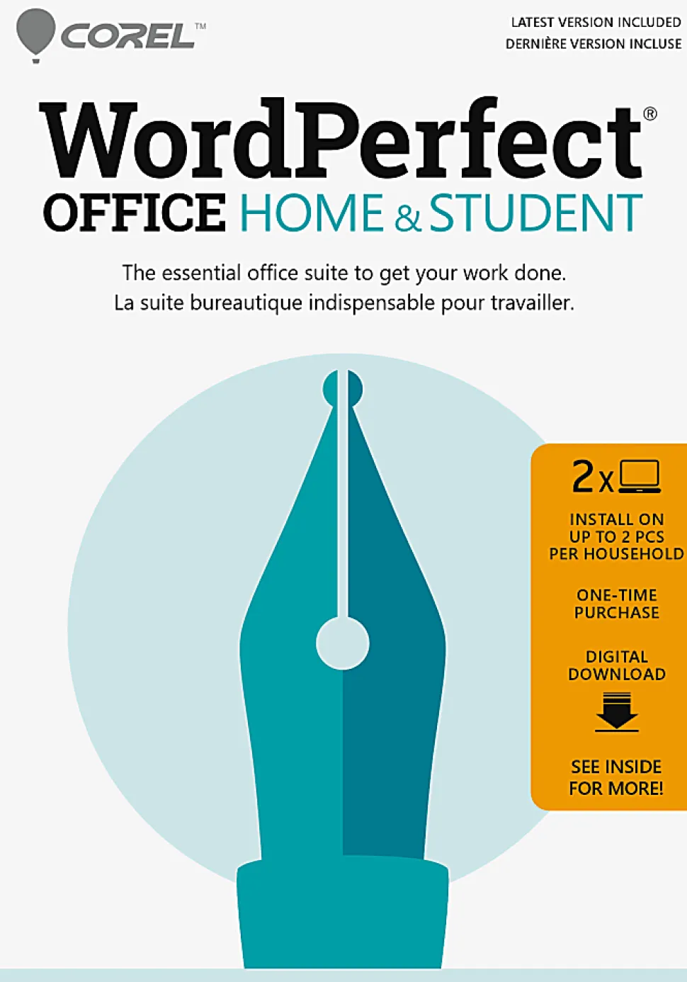 Corel® WordPerfect Office AG Home & Student, For Windows®, Product Key