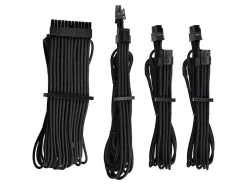 Corsair Premium Individually Sleeved PSU Cables Starter Kit Type 4 Gen 4 - Black - For Power Supply - Black - 4/Pack
