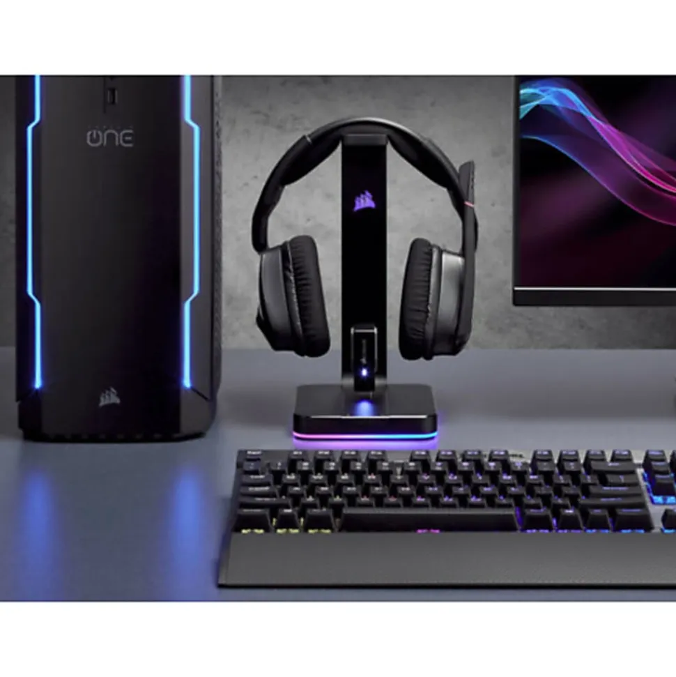 Corsair ST100 RGB Premium Headset Stand With 7.1 Surround Sound - Wired - Headset, Mobile Phone - Charging Capability - CA9011167NA
