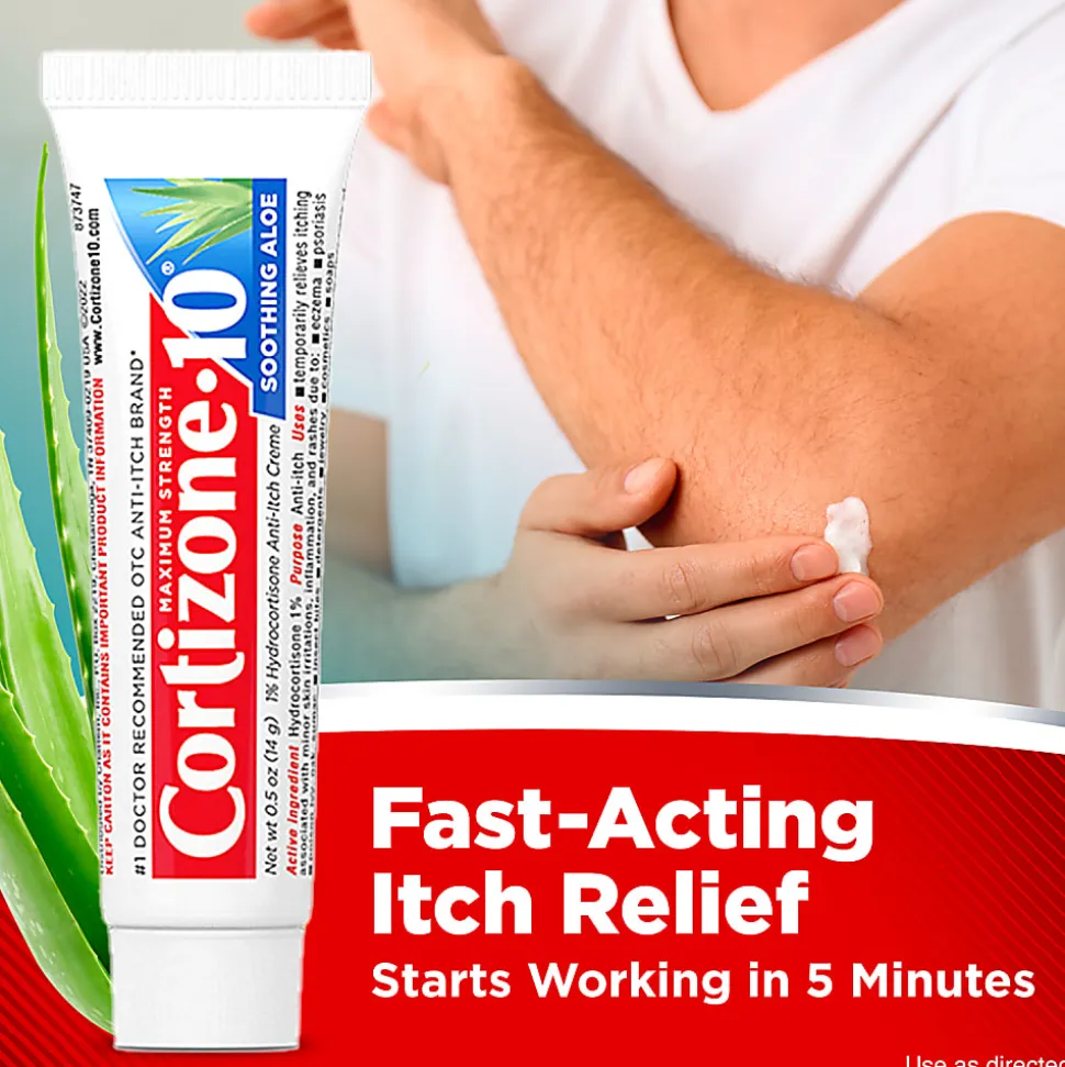Cortizone-10 Maximum Strength Soothing Aloe Itch Relief Cream, 0.5 Oz