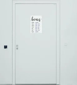 COSCO® Dry-Erase Hours Sign, 8" x 12", White