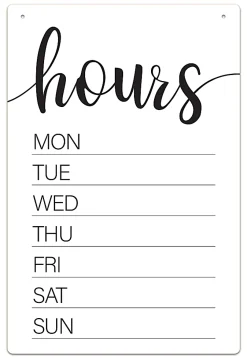 COSCO® Dry-Erase Hours Sign, 8