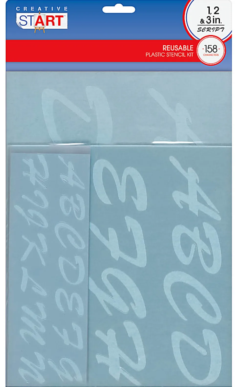 Cosco Plastic Stencil Kit, Script, 1", 2" And 3"