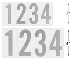 COSCO® Reflective Adhesive Numbers, 3"/4", Reflective Silver, Pack Of 50 Numbers