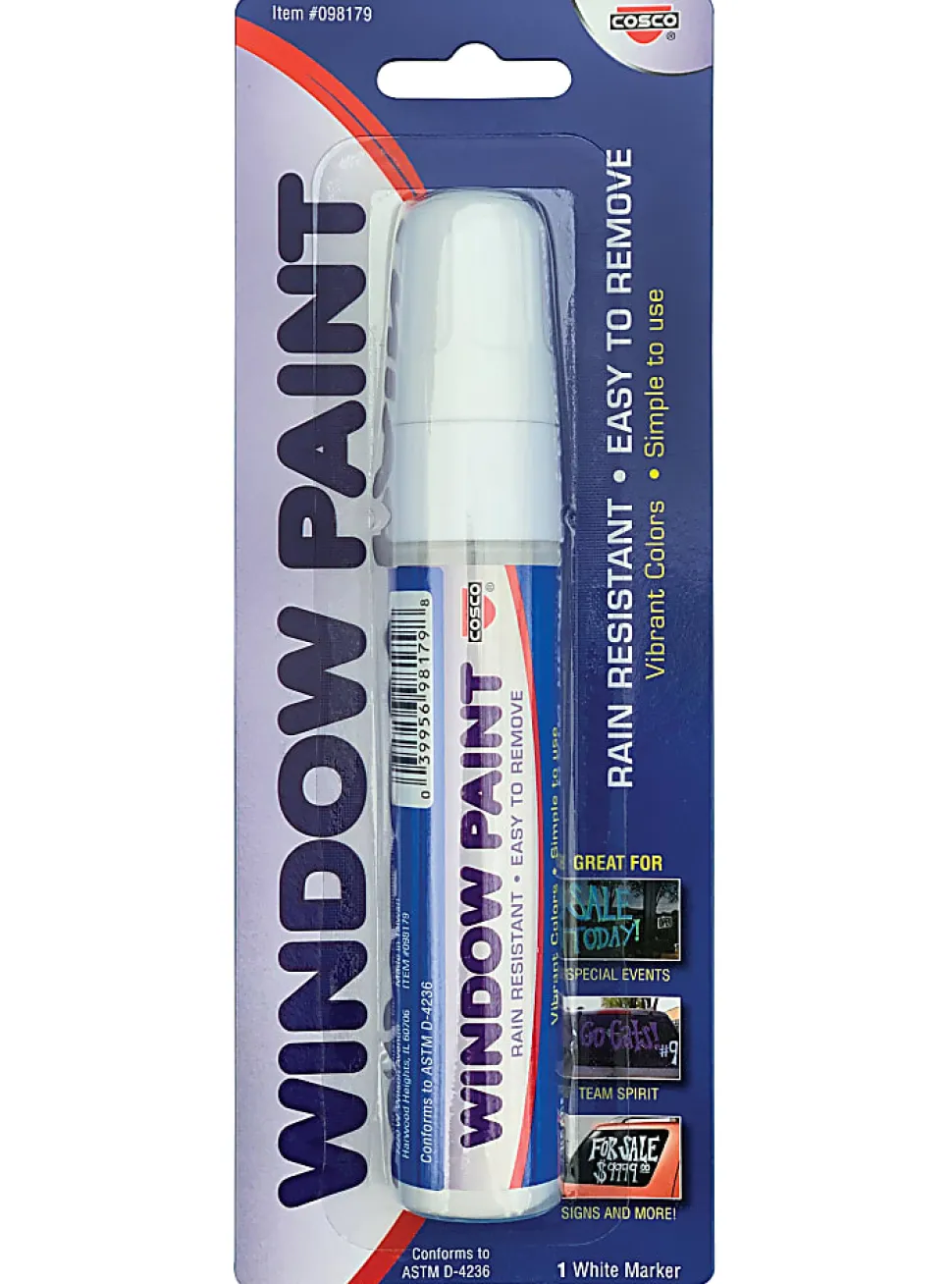 Cosco® Window Paint Marker, White