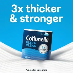 Cottonelle Ultra Clean Toilet Paper - 1 Ply - White - Paper - 12 / Pack