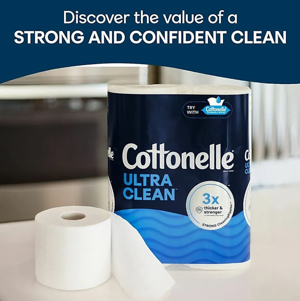 Cottonelle Ultra Clean Toilet Paper - 1 Ply - 248 Sheets/Roll - White - Paper, FiberPack - 12/Pack - 4 / Carton
