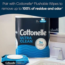 Cottonelle Ultra Clean Toilet Paper - 1 Ply - 248 Sheets/Roll - White - Paper, FiberPack - 12/Pack - 4 / Carton