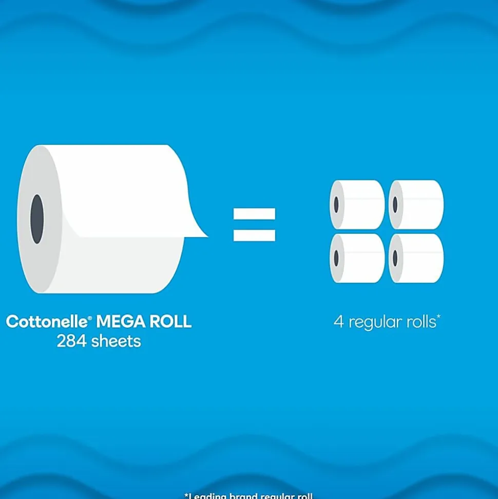 Cottonelle Ultra Clean Toilet Paper - 1 Ply - 248 Sheets/Roll - White - Paper, FiberPack - 12/Pack - 4 / Carton