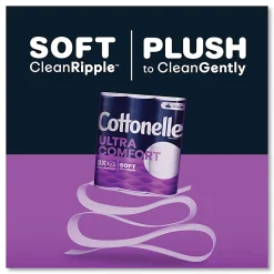 Cottonelle® Ultra ComfortCare Toilet Paper, Soft Tissue, Mega Rolls, Septic Safe, 2-Ply, White, 284/Roll, 6 Rolls/Pack, 36 Rolls/Carton