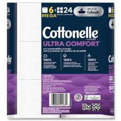 Cottonelle® Ultra ComfortCare Toilet Paper, Soft Tissue, Mega Rolls, Septic Safe, 2-Ply, White, 284/Roll, 6 Rolls/Pack, 36 Rolls/Carton