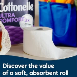 Cottonelle® Ultra ComfortCare Toilet Paper, Soft Tissue, Mega Rolls, Septic Safe, 2-Ply, White, 284/Roll, 12 Rolls/Pack, 48 Rolls/Carton