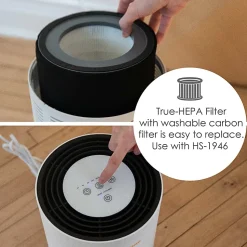 Crane True HEPA Air Purifier with Germicidal UV Light, 300 Sq Ft. Coverage, 9 1/2