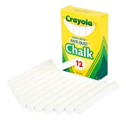 Crayola® Anti-Dust® Chalk, White, Box Of 12 Sticks