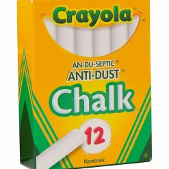 Crayola® Anti-Dust® Chalk, White, Box Of 12 Sticks