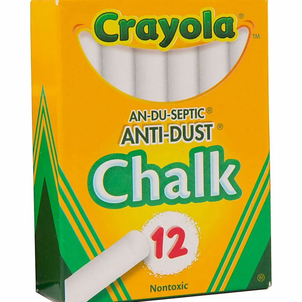 Crayola® Anti-Dust® Chalk, White, Box Of 12 Sticks