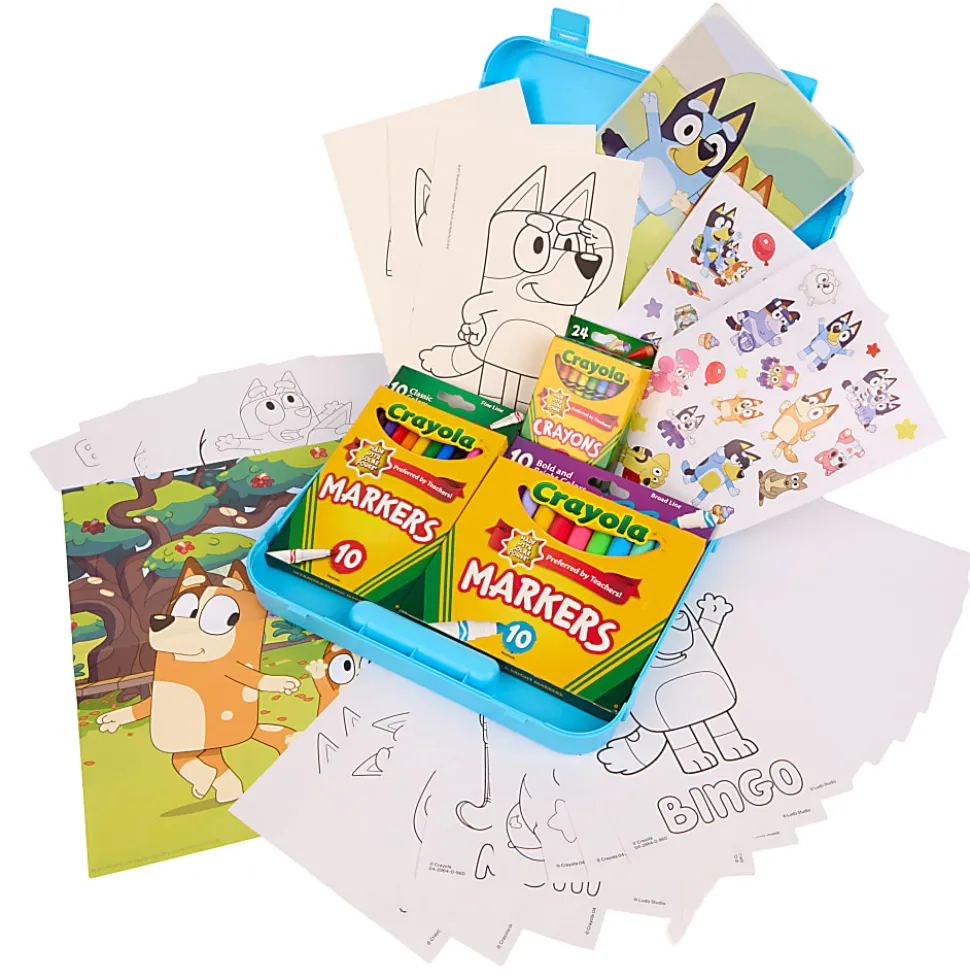 Crayola Bluey Create & Color Art Case (75+pcs), Bluey Coloring Pages & Stickers, Kids Art Kit, Bluey Gift for Girls & Boys, 5+
