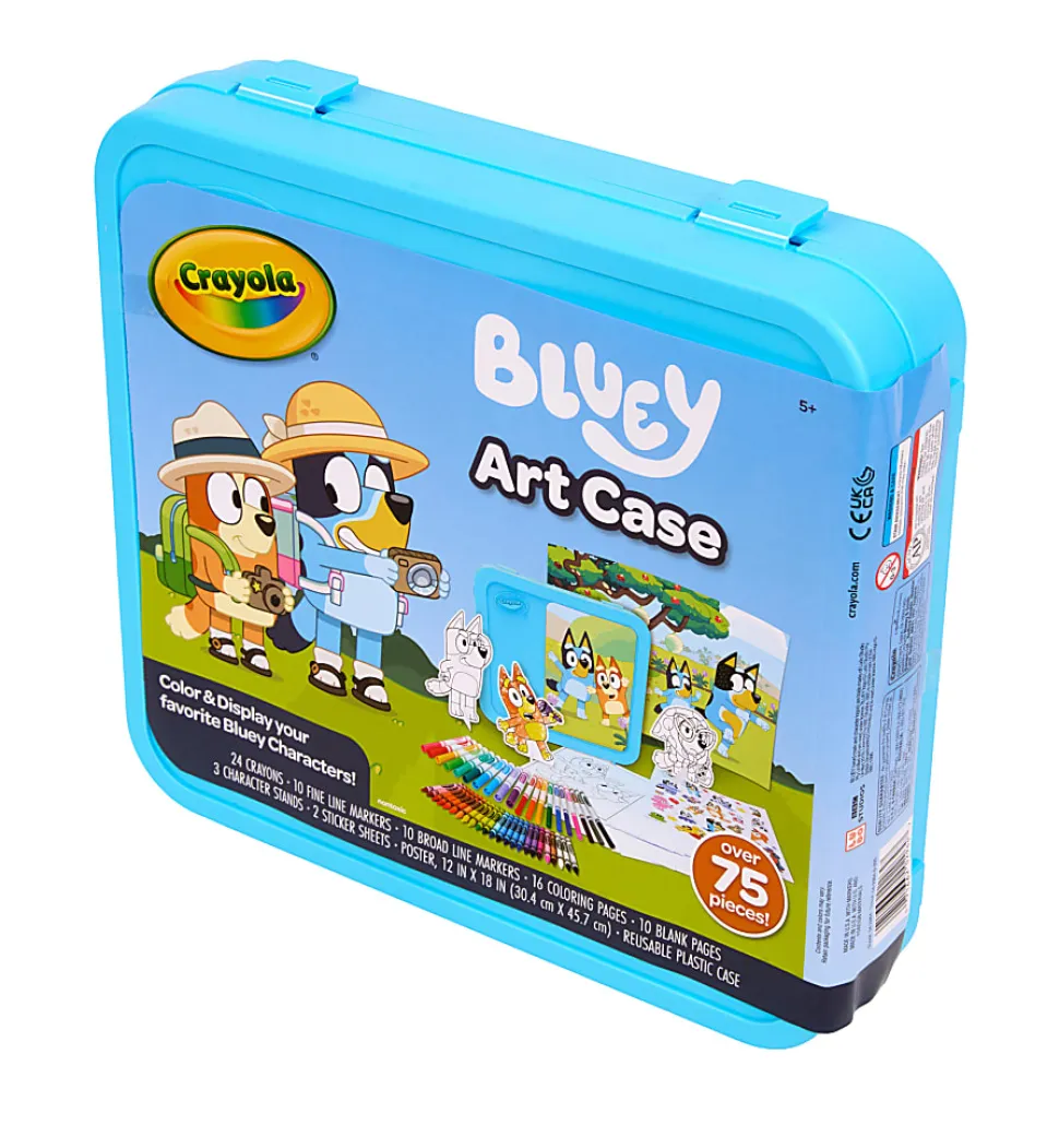 Crayola Bluey Create & Color Art Case (75+pcs), Bluey Coloring Pages & Stickers, Kids Art Kit, Bluey Gift for Girls & Boys, 5+