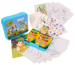 Crayola Bluey Create & Color Art Case (75+pcs), Bluey Coloring Pages & Stickers, Kids Art Kit, Bluey Gift for Girls & Boys, 5+