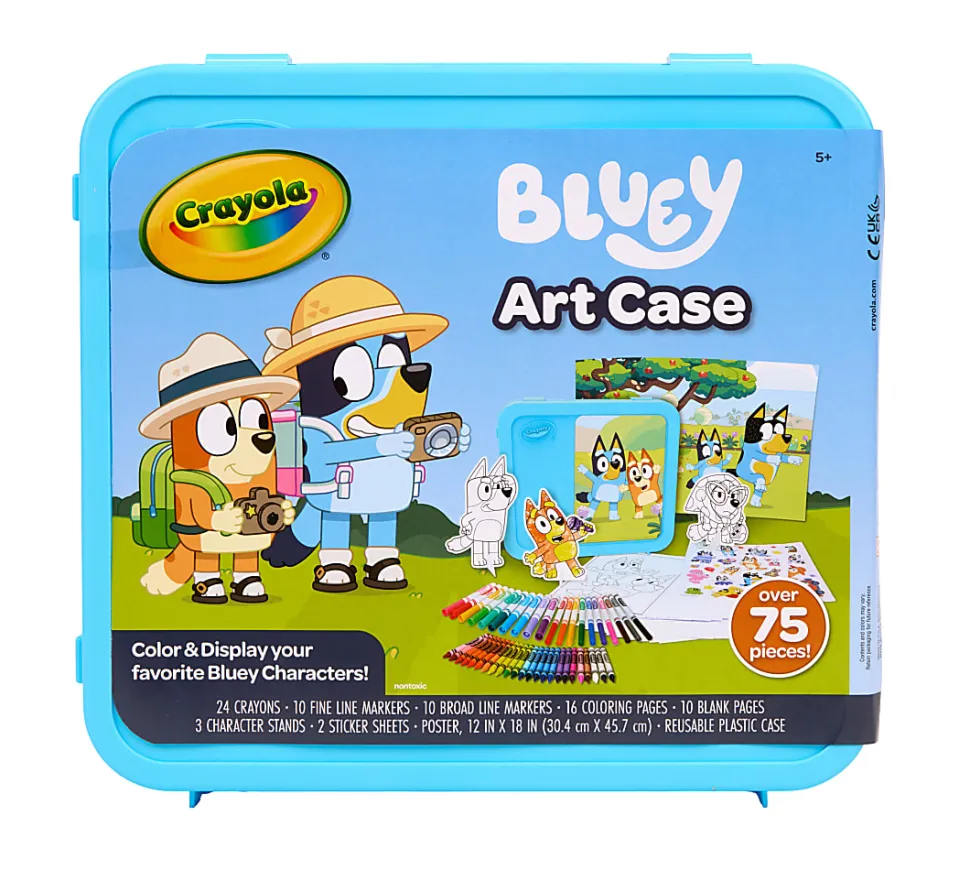 Crayola Bluey Create & Color Art Case (75+pcs), Bluey Coloring Pages & Stickers, Kids Art Kit, Bluey Gift for Girls & Boys, 5+