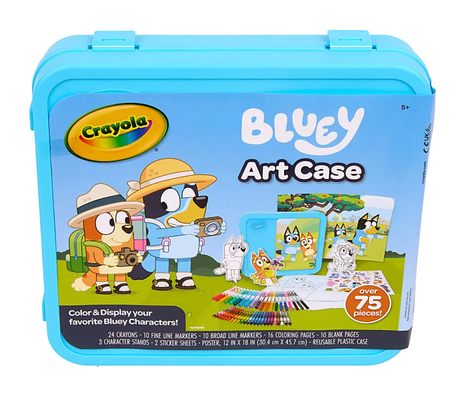 Crayola Bluey Create & Color Art Case (75+pcs), Bluey Coloring Pages & Stickers, Kids Art Kit, Bluey Gift for Girls & Boys, 5+