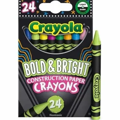 Crayola® Bold And Bright Construction Paper Crayons, Assorted Colors, Pack Of 24 Crayons