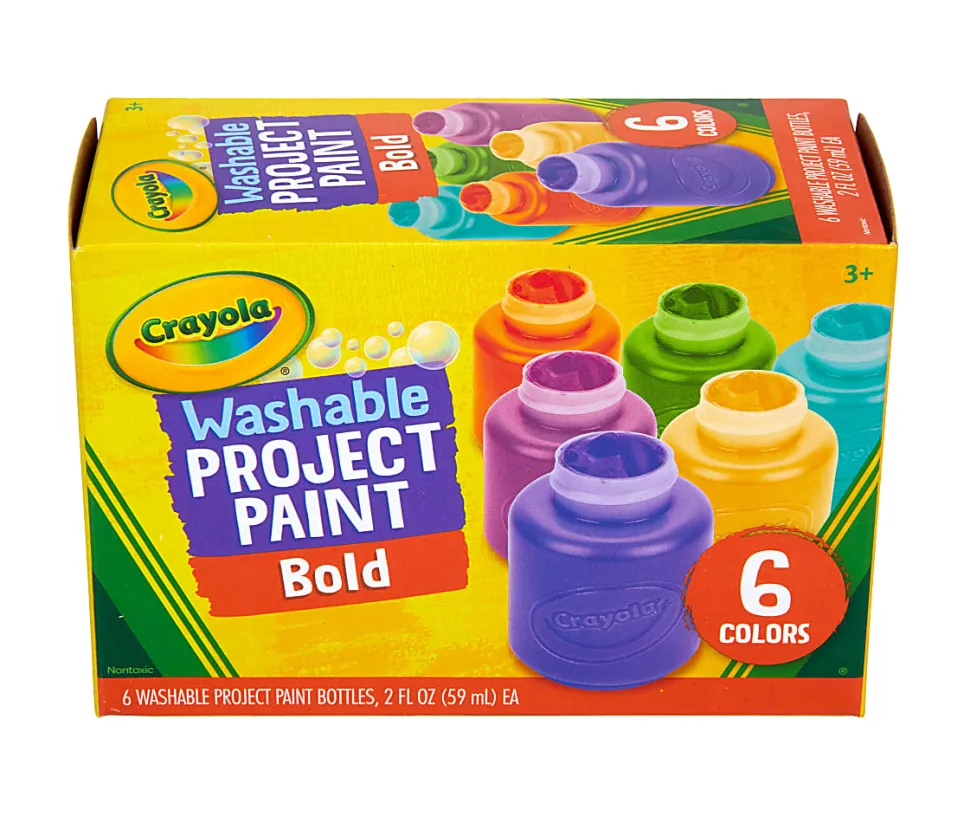 Crayola® Bold Washable Project Paint, 2 Oz, Assorted Colors, Box Of 6 Paints