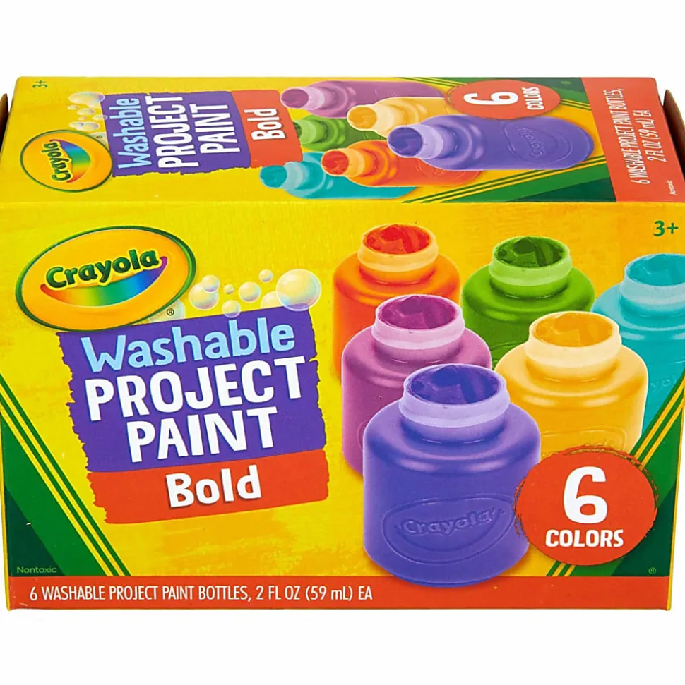 Crayola® Bold Washable Project Paint, 2 Oz, Assorted Colors, Box Of 6 Paints