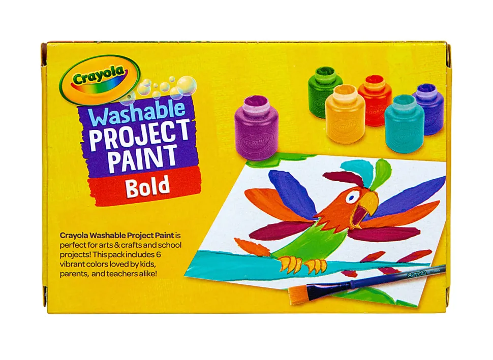 Crayola® Bold Washable Project Paint, 2 Oz, Assorted Colors, Box Of 6 Paints