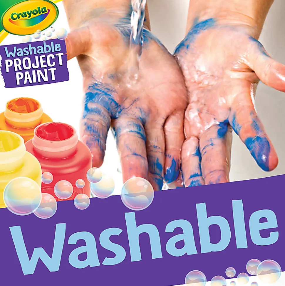 Crayola® Bold Washable Project Paint, 2 Oz, Assorted Colors, Box Of 6 Paints