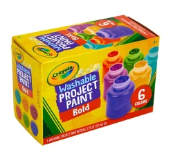 Crayola® Bold Washable Project Paint, 2 Oz, Assorted Colors, Box Of 6 Paints