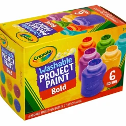 Crayola® Bold Washable Project Paint, 2 Oz, Assorted Colors, Box Of 6 Paints