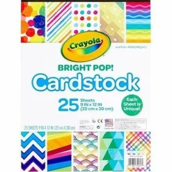 Crayola® Bright Pop Cardstock, 9” x 12”, Pastel, Pack Of 25 Pieces