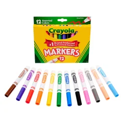 Crayola® Broad Line Markers, Assorted Classic And Bright Colors, Box Of 12