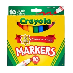 Crayola® Broad Line Markers, Assorted Classic Colors, Box Of 10