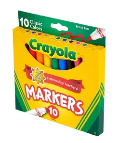 Crayola® Broad Line Markers, Assorted Classic Colors, Box Of 10