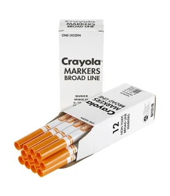 Crayola Broad Line Markers, Orange, 12 Count Bulk Markers