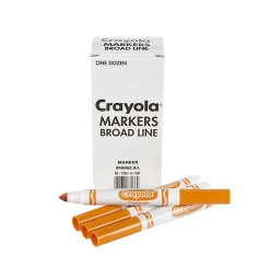 Crayola Broad Line Markers, Orange, 12 Count Bulk Markers