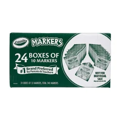 Crayola Bulk Broadline Markers, 10 count, 24 cases Assorted Colors