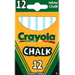 Crayola 51-0320 Chalk Stick - 3.2" Length x 0.4" Diameter - White - Non-toxic - 12 / Pack