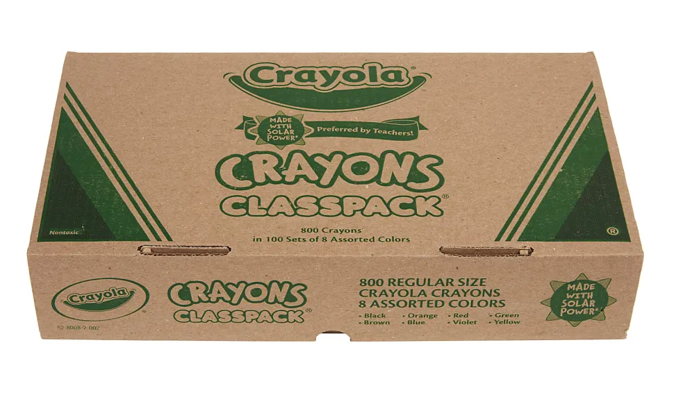 Crayola® Classpack® Standard Crayons, 8 Assorted Colors, Pack Of 800 Crayons