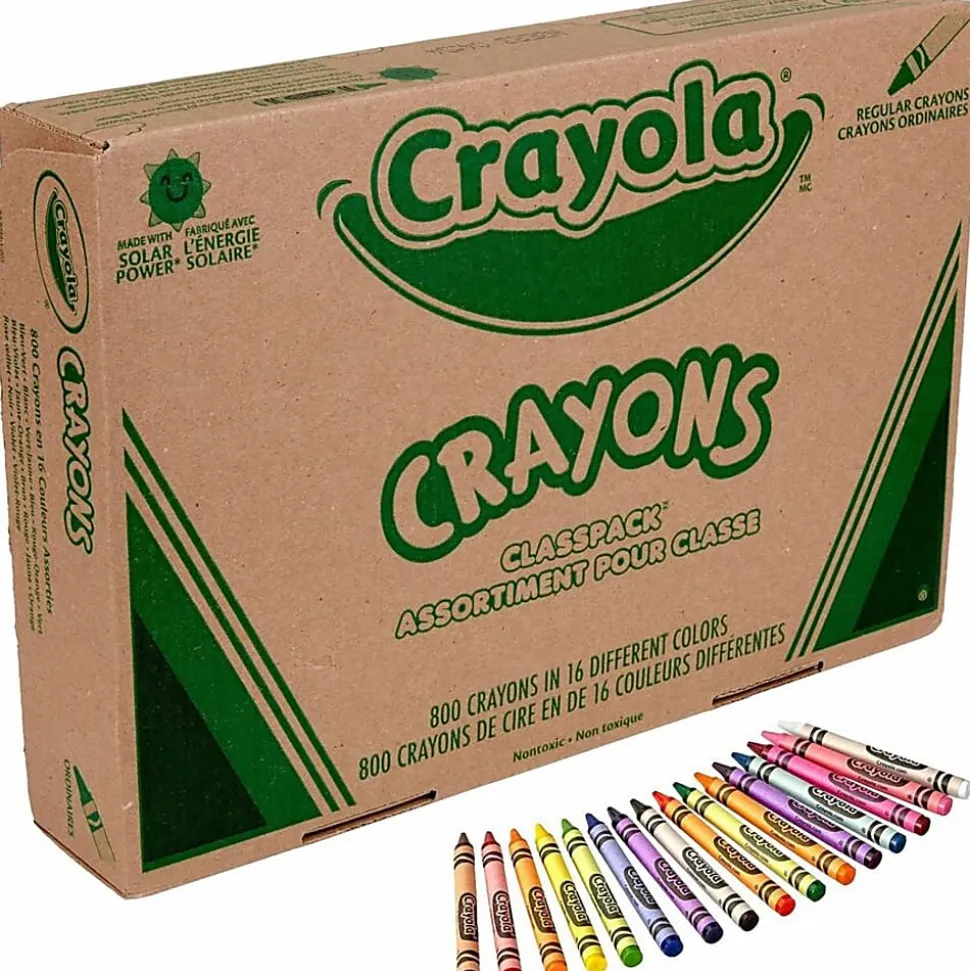 Crayola® Classpack® Standard Crayons, 16 Assorted Colors, Pack Of 800 Crayons