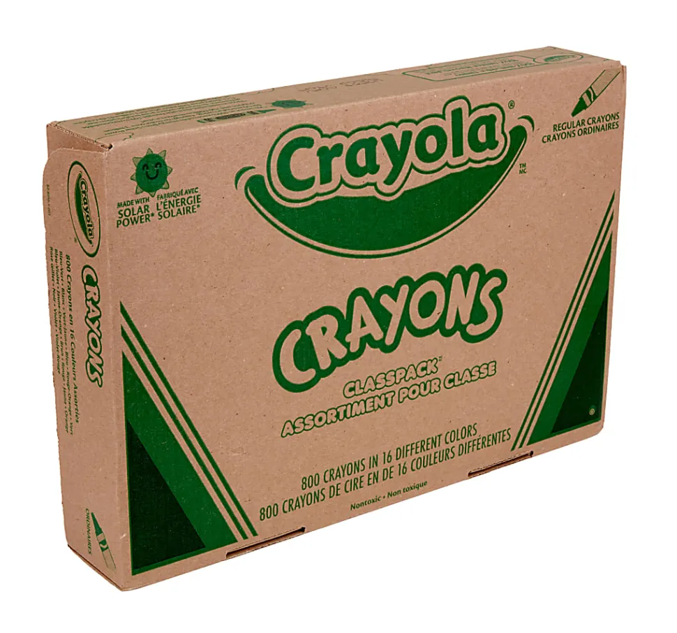 Crayola® Classpack® Standard Crayons, 16 Assorted Colors, Pack Of 800 Crayons