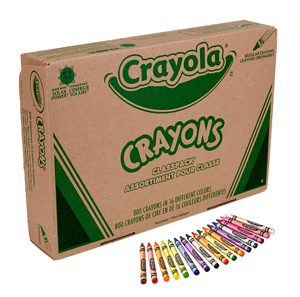 Crayola® Classpack® Standard Crayons, 16 Assorted Colors, Pack Of 800 Crayons